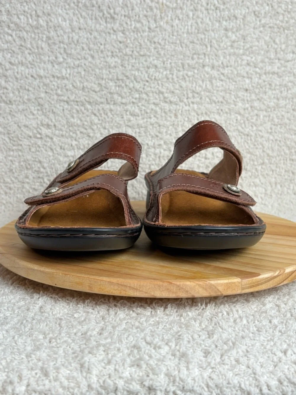 Naot Sandals Womens 7 Brown Sitar Two Strap Slip On Comfort Leather Casual